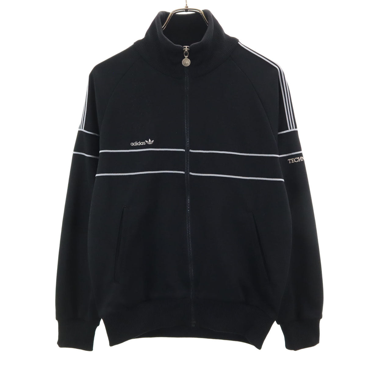 adidas アディダス 70s 西ドイツタグ ヴィンテージ トラックジャケット M ブラック デサント テクノ ジャージ メンズ