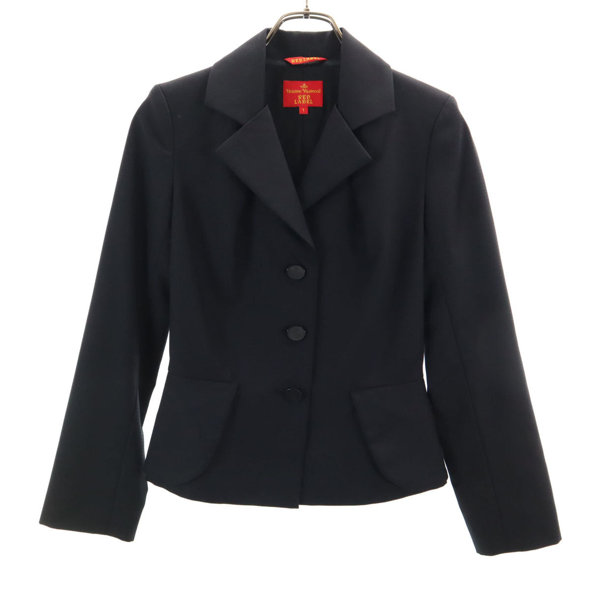 Vivienne Westwood Red Label ヴィヴィアンウエストウッド レッドレーベル 日本製 総柄 テーラードジャケット 1 ブラック レディース