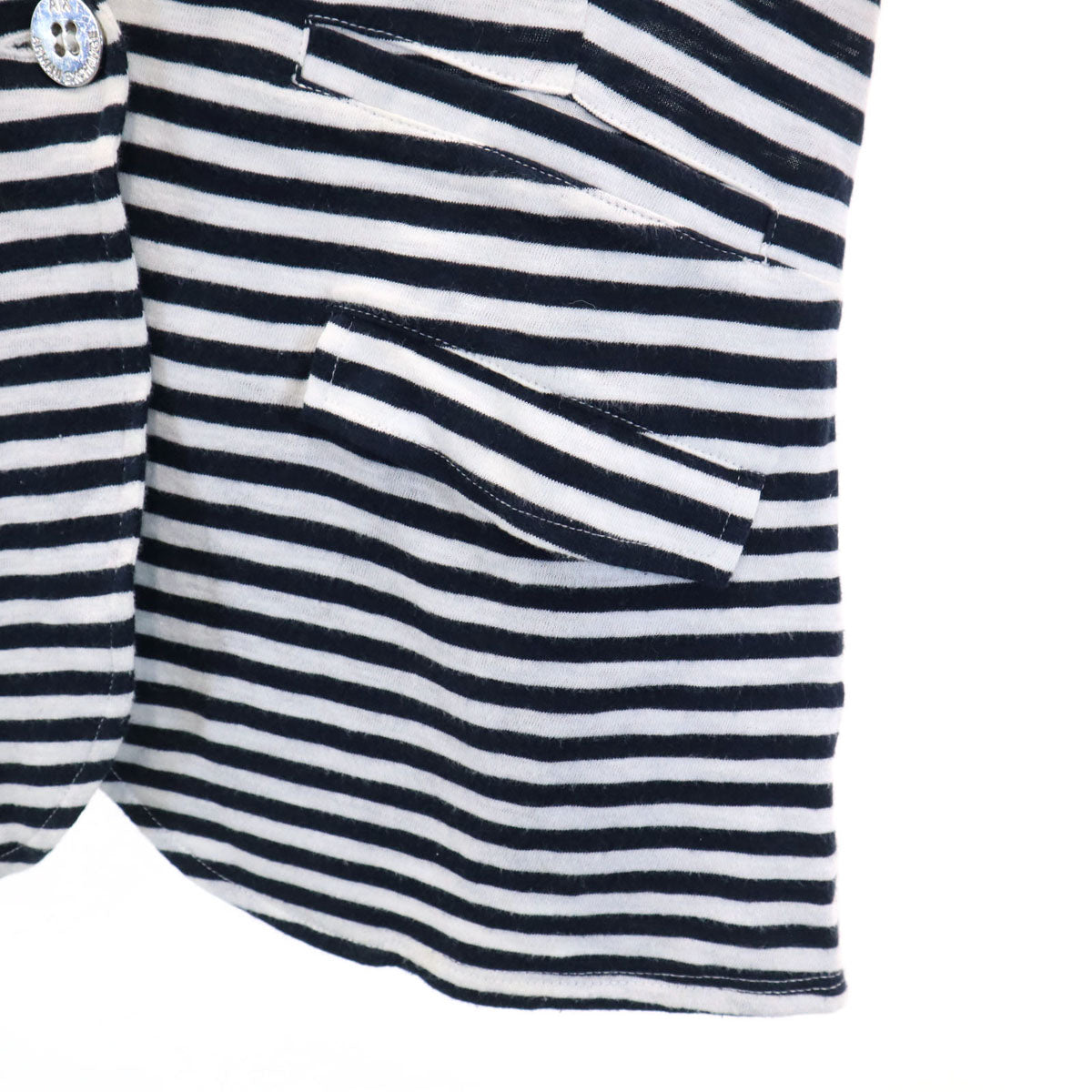 ARMANI EXCHANGE アルマーニエクスチェンジ ボーダー 長袖 ラペル カーディガン XS ホワイト レディース