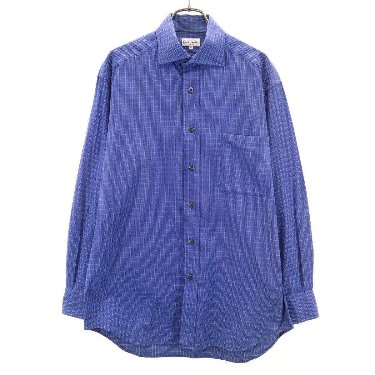 Paul Smith LONDON ポールスミスロンドン 日本製 長袖 コットンシャツ M 青紫 メンズ
