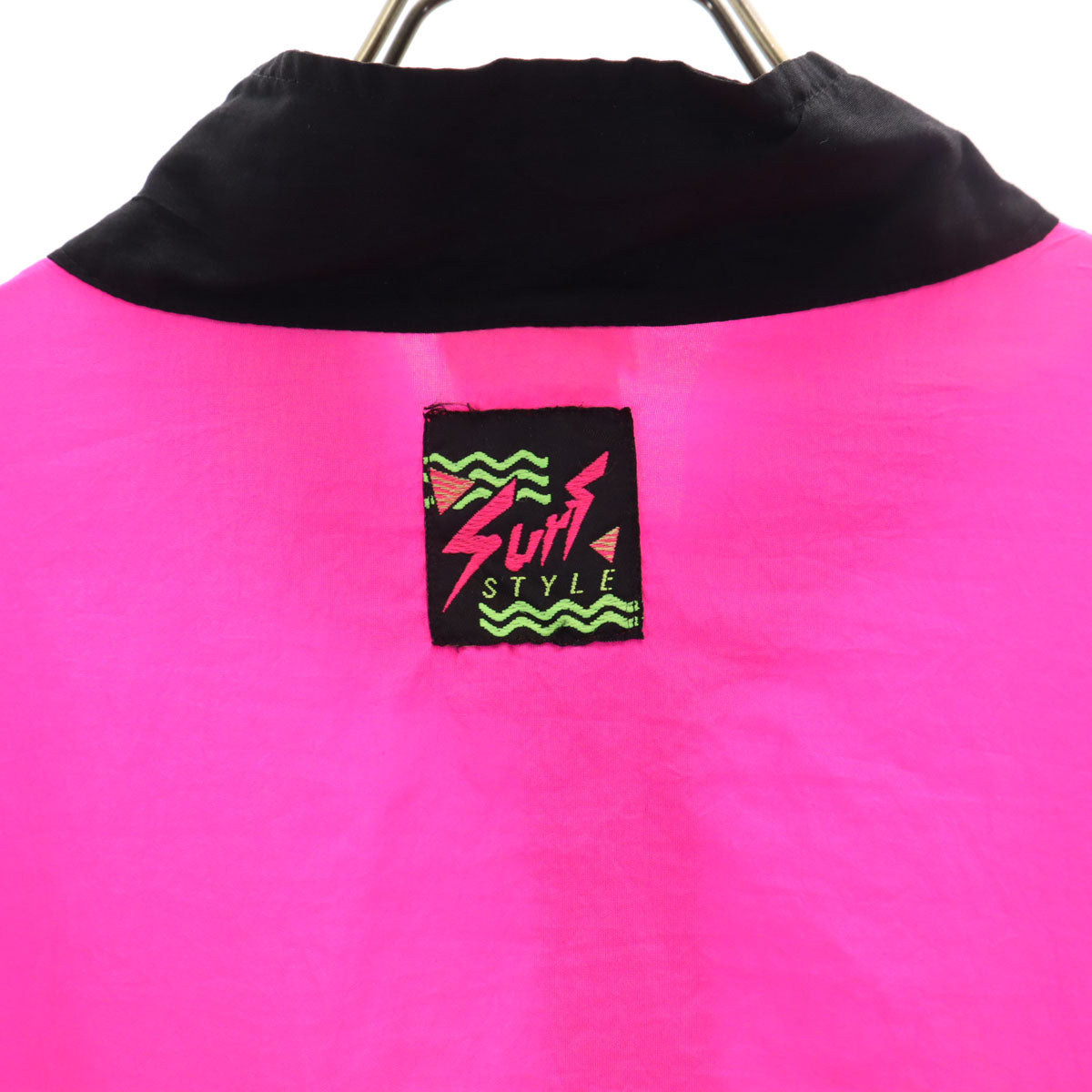 Surf STYLE 90s オールド ハーフジップ ナイロンジャケット ONE SIZE ブラック プルオーバー メンズ