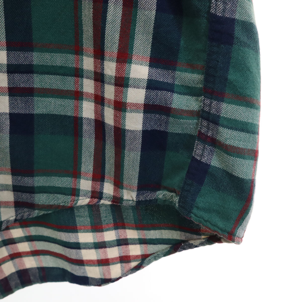 L.L.Bean エルエルビーン 80s ヴィンテージ チェック柄 長袖 ボタンダウンシャツ L グリーン アウトドア メンズ