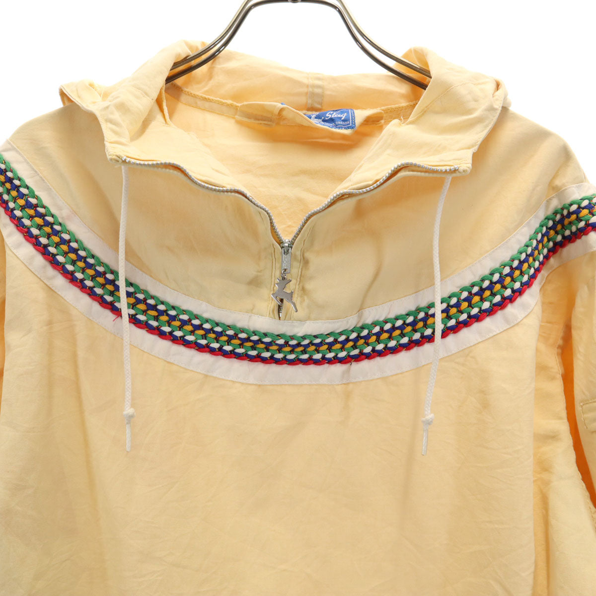 White Stag 70s ヴィンテージ 長袖 ハーフジップ パーカー クリーム プルオーバー レディース