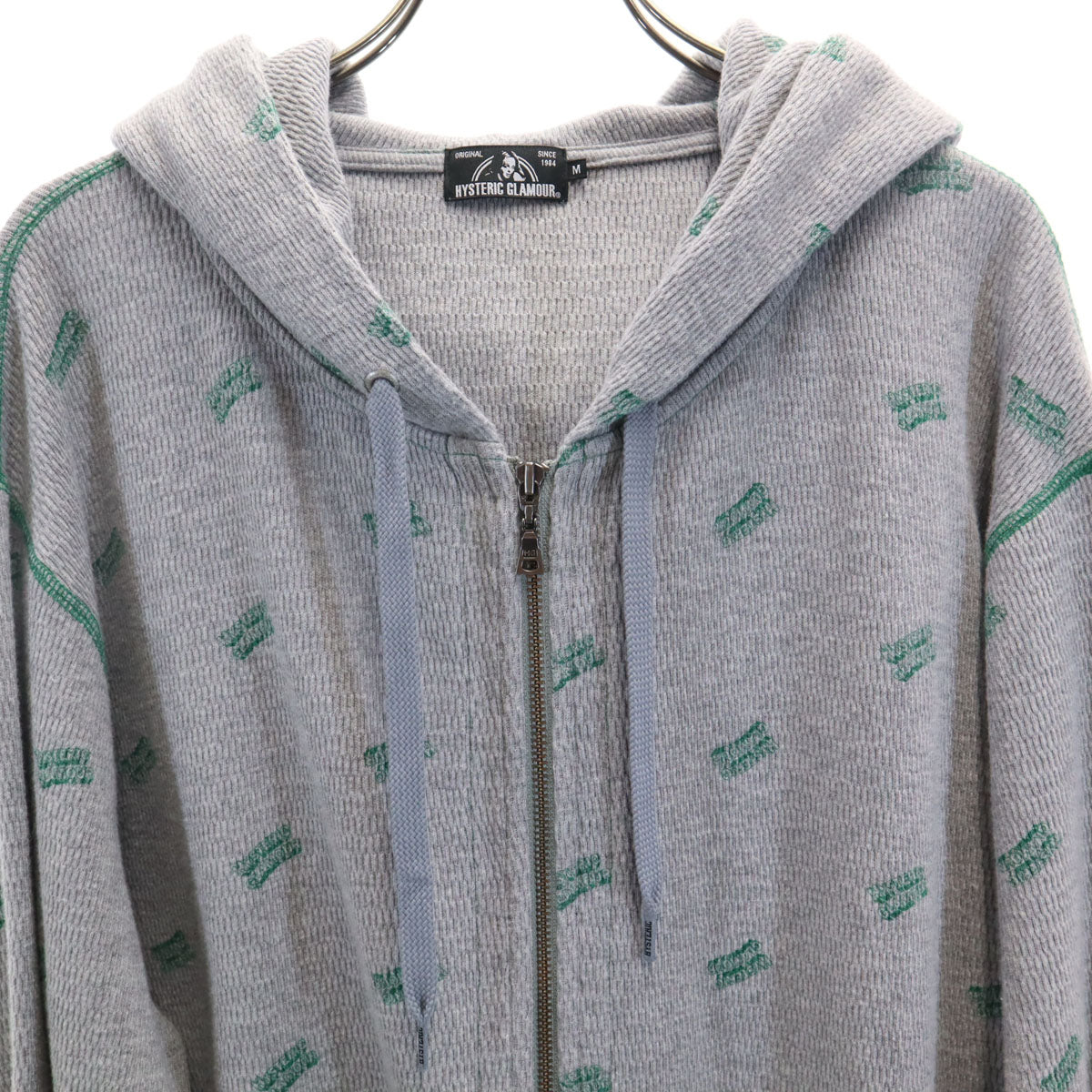 HYSTERIC GLAMOUR ヒステリックグラマー 長袖 ニット ジップパーカー M グレー メンズ