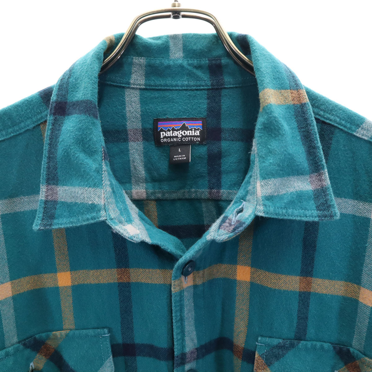 patagonia パタゴニア チェック柄 長袖 コットンシャツ L グリーン系 アウトドア STY42400FA21 メンズ