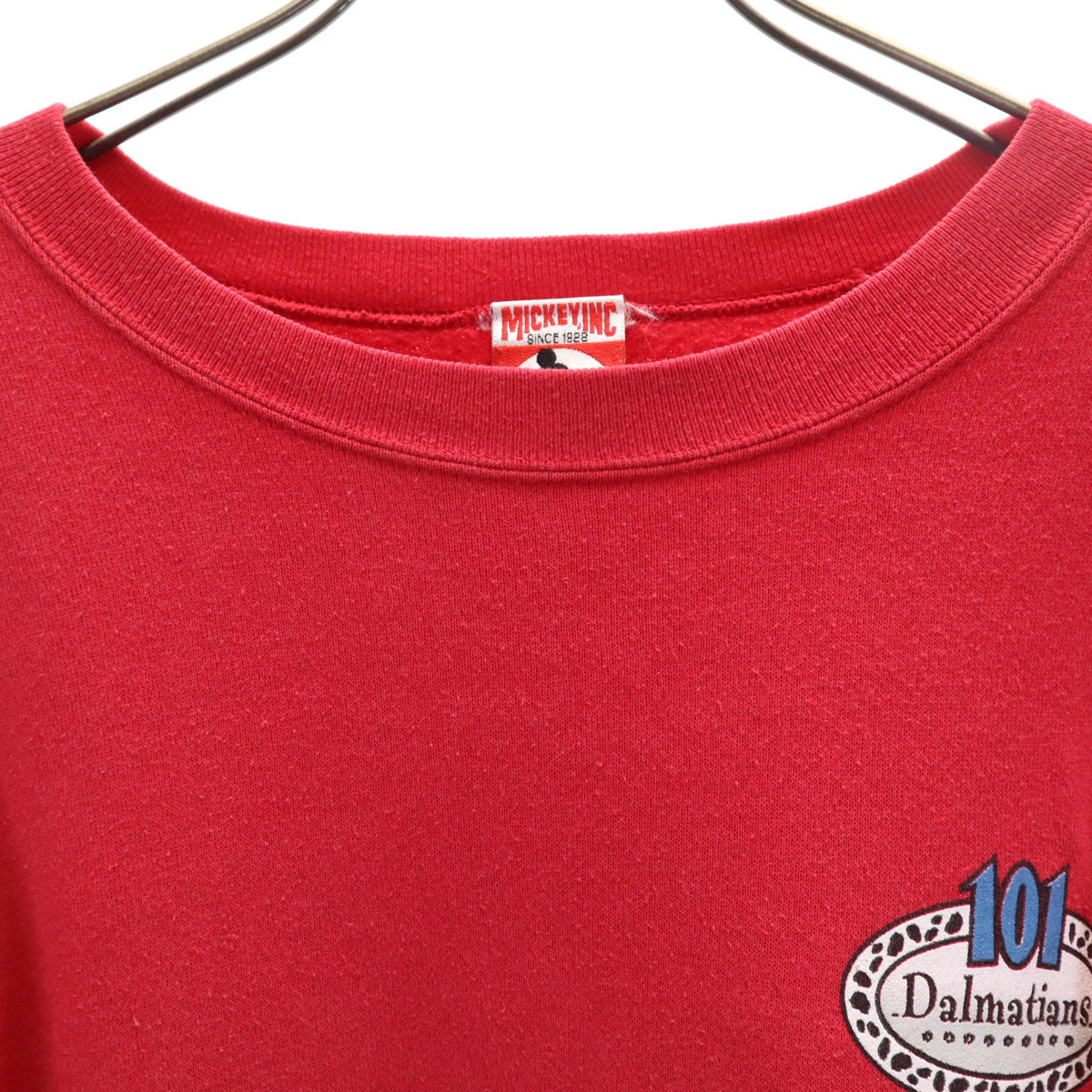 MICKEY.INC 90s USA製 オールド バック 101 Dalmatians プリント 長袖 スウェット XXL レッド ディズニー 裏起毛 ビッグサイズ メンズ
