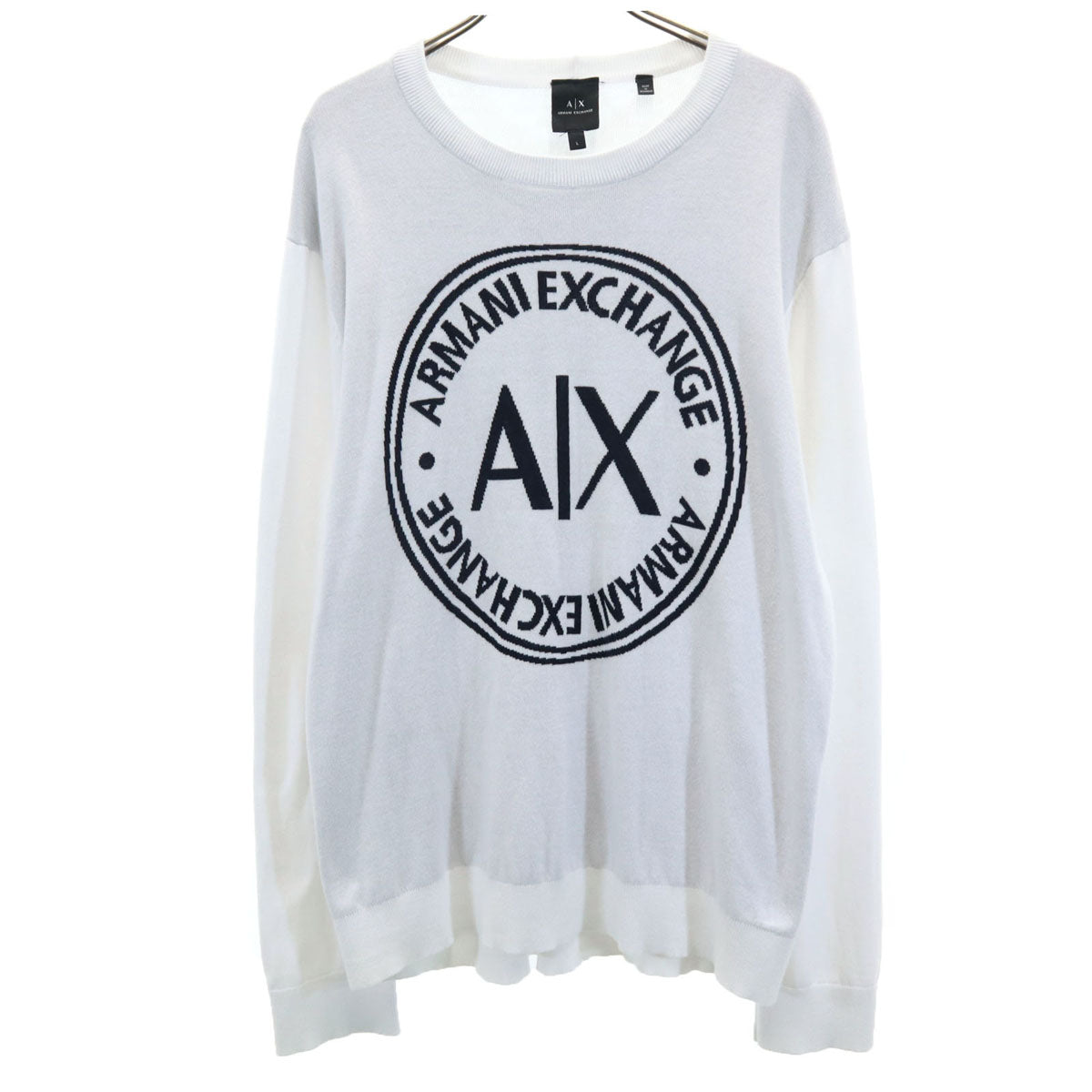 ARMANI EXCHANGE アルマーニエクスチェンジ 長袖 セーター L ホワイト メンズ