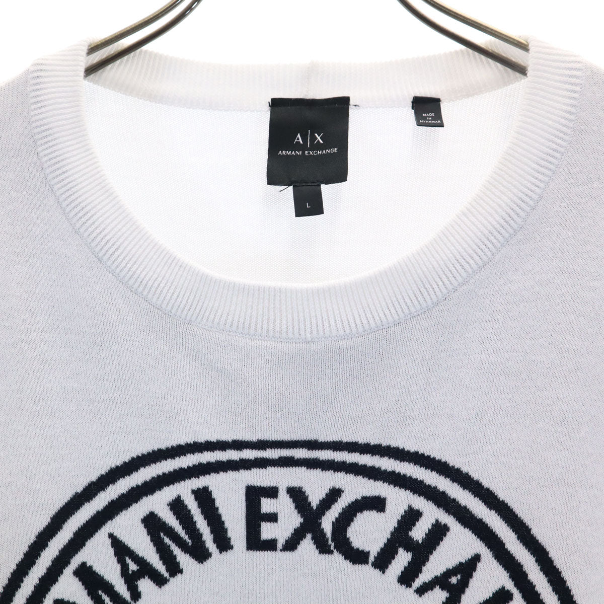 ARMANI EXCHANGE アルマーニエクスチェンジ 長袖 セーター L ホワイト メンズ