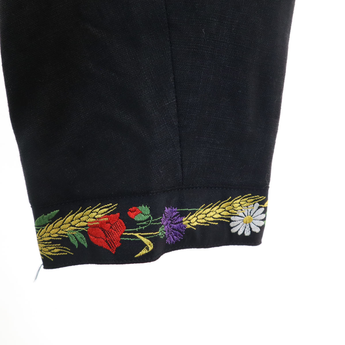 KENZO ケンゾー 90s 日本製 リネン オールド チロリアン ジャケット M 黒 レディース