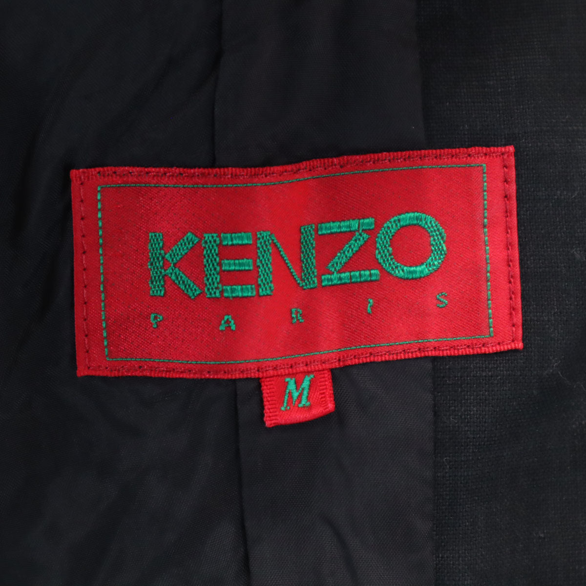 KENZO ケンゾー 90s 日本製 リネン オールド チロリアン ジャケット M 黒 レディース