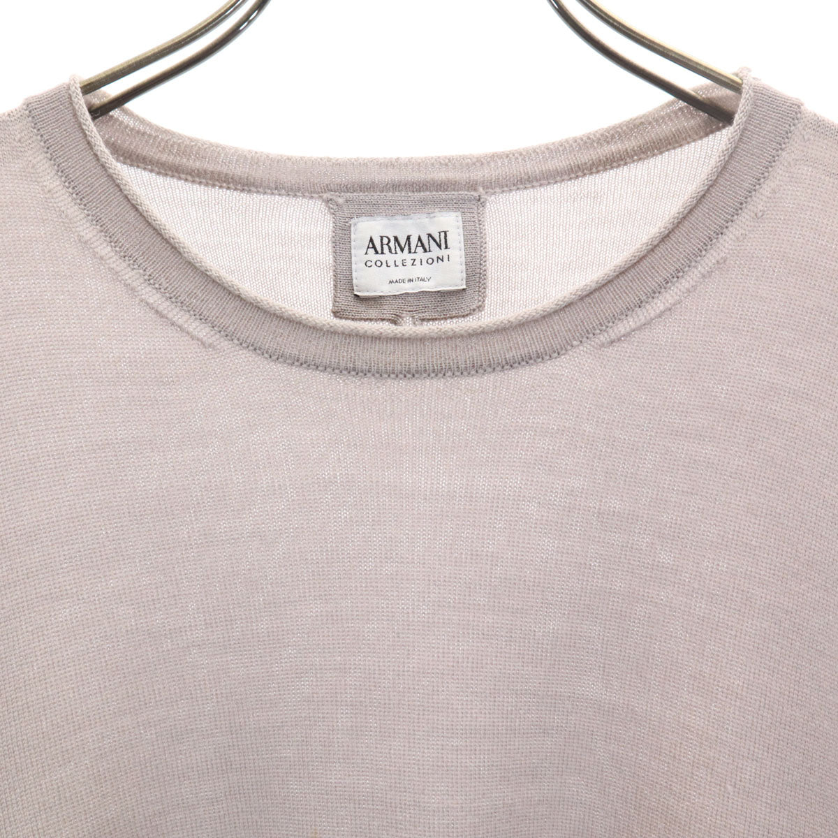 ARMANI アルマーニ イタリア製 長袖 セーター 48 グレー COLLEZIONI ニット メンズ