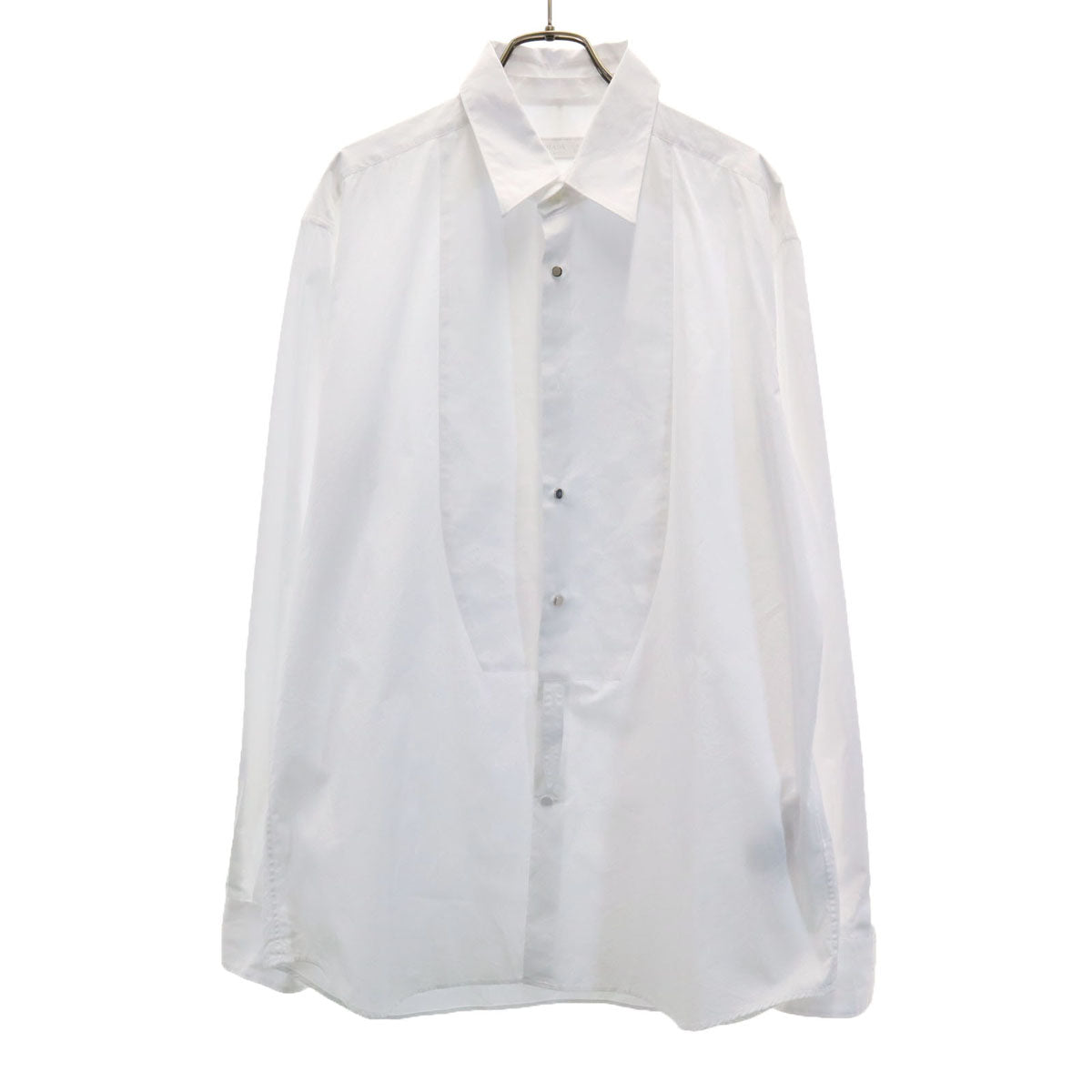 PRADA プラダ イタリア製 長袖 ダブルカラー付 コットンシャツ 42 白 2WAY メンズ