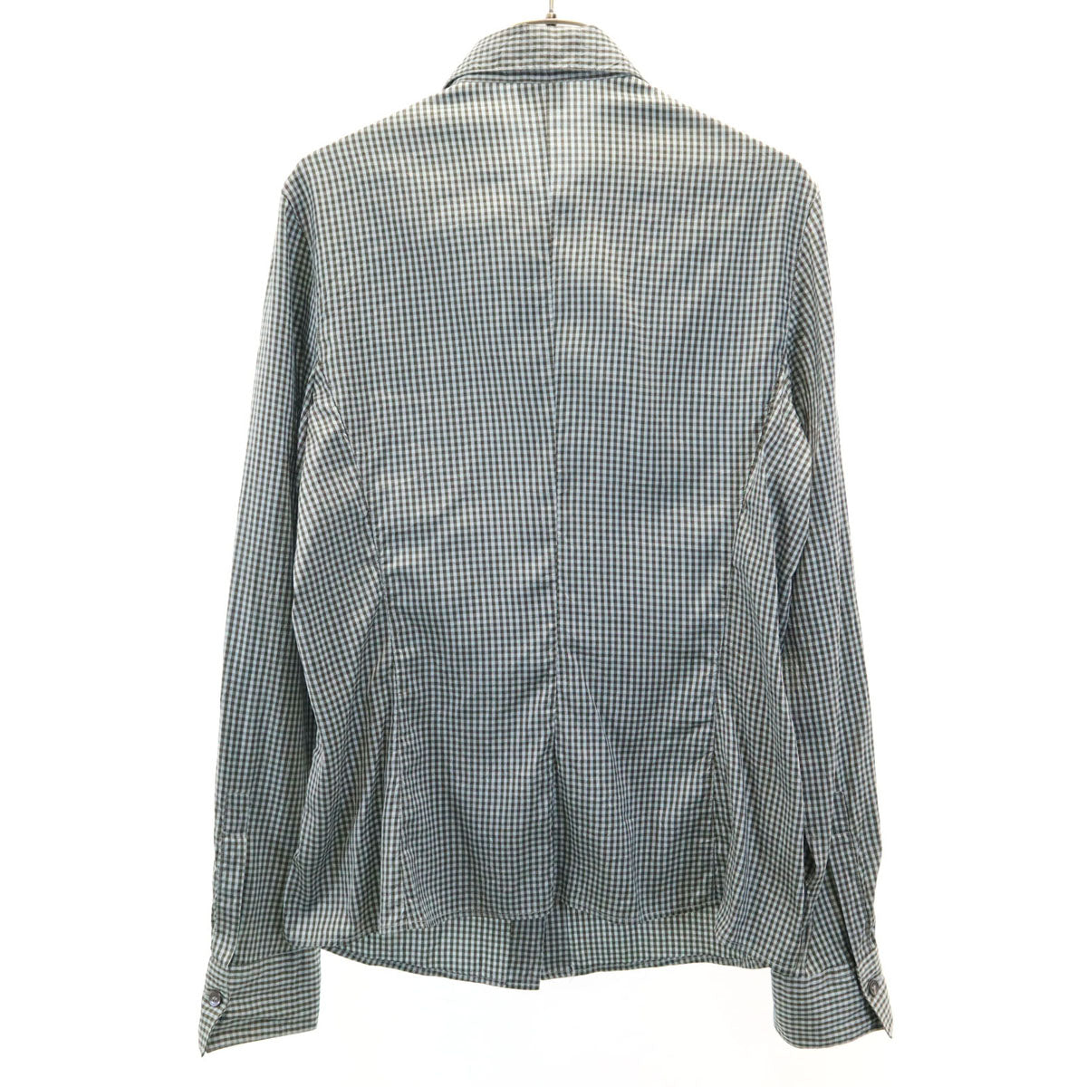 ARMANI COLLEZIONI アルマーニ コレツィオーニ イタリア製 チェック柄 長袖 シャツ 44 ブラウン系 メンズ