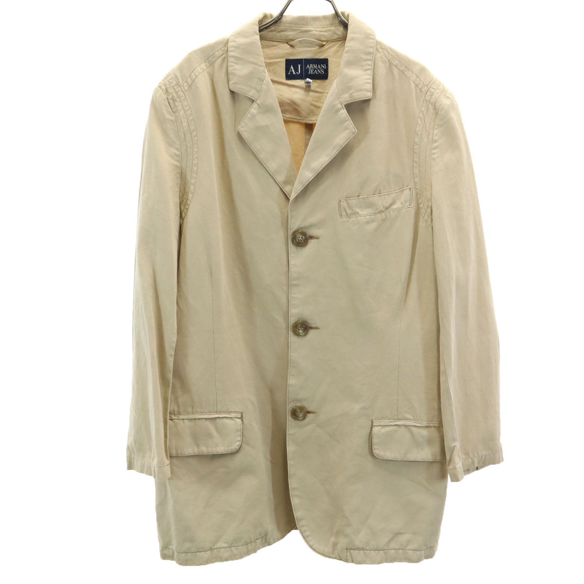 ARMANI JEANS アルマーニジーンズ イタリア製 リネンブレンド テーラードジャケット 30 ベージュ メンズ