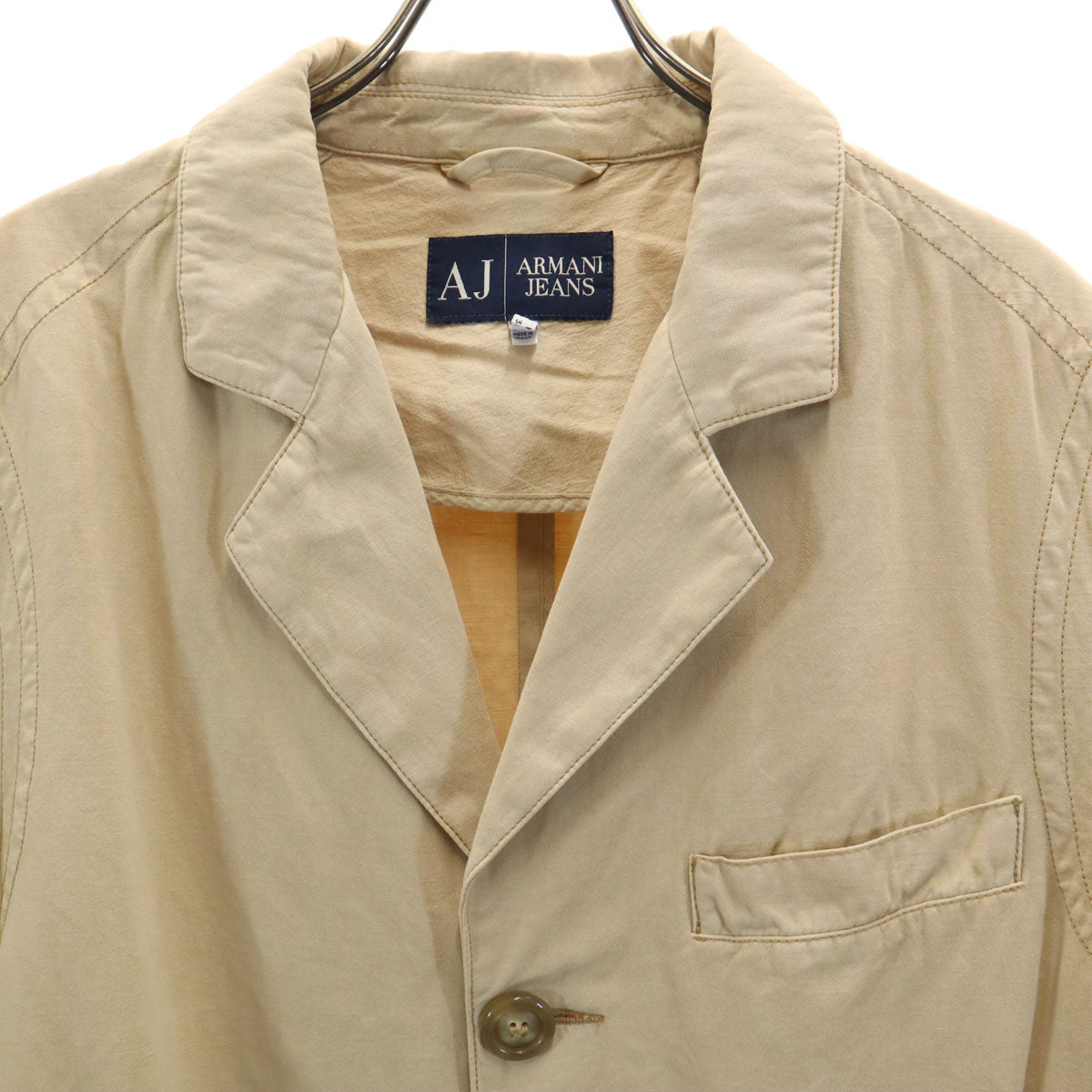 ARMANI JEANS アルマーニジーンズ イタリア製 リネンブレンド テーラードジャケット 30 ベージュ メンズ