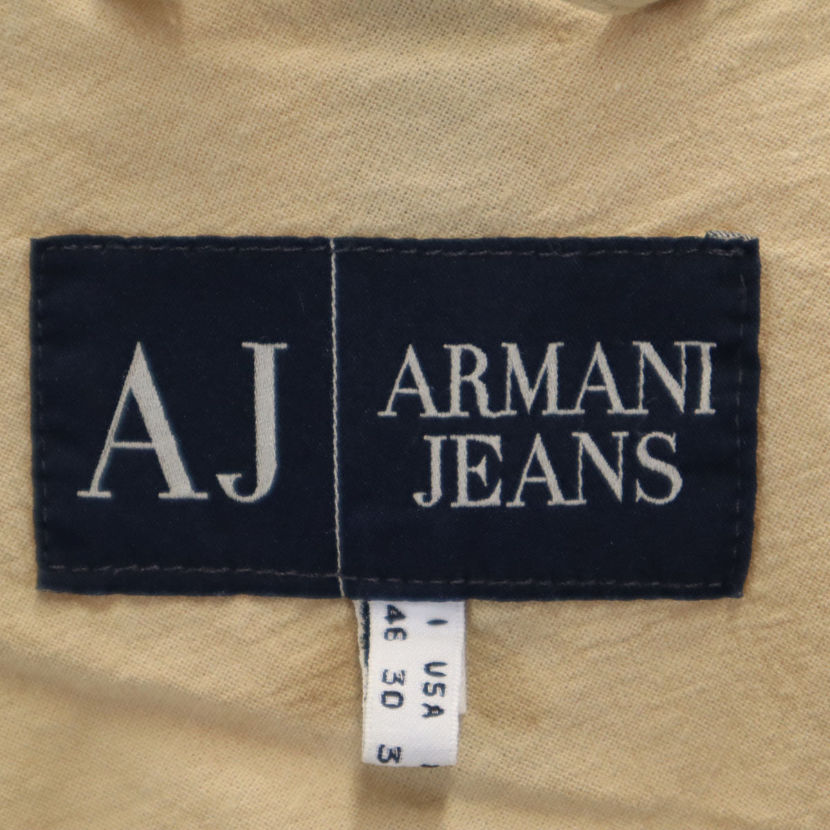 ARMANI JEANS アルマーニジーンズ イタリア製 リネンブレンド テーラードジャケット 30 ベージュ メンズ