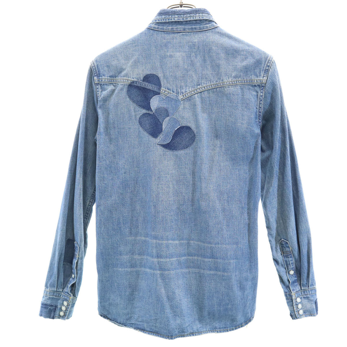 REMI RELIEF レミレリーフ 日本製 スタッズ 長袖 ダメージ加工 デニム ウエスタンシャツ S レディース