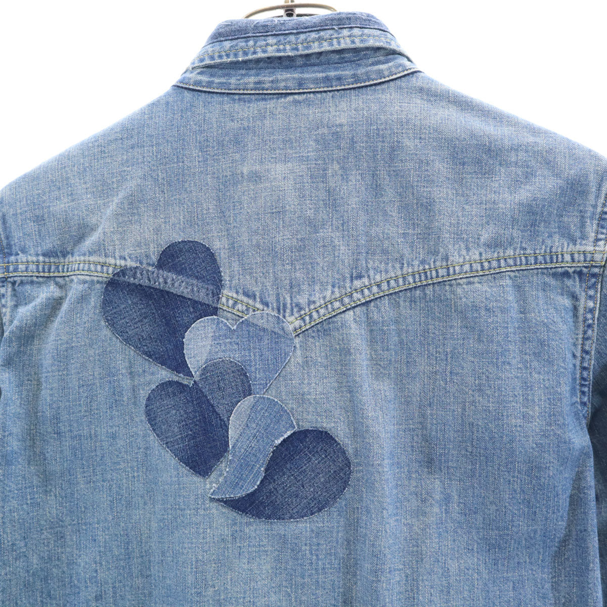 REMI RELIEF レミレリーフ 日本製 スタッズ 長袖 ダメージ加工 デニム ウエスタンシャツ S レディース