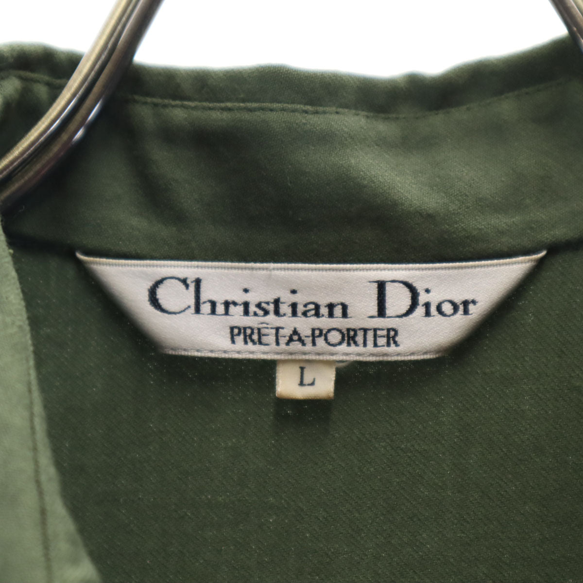 Christian Dior クリスチャンディオール 90s オールド 長袖 シャツ L カーキ レディース