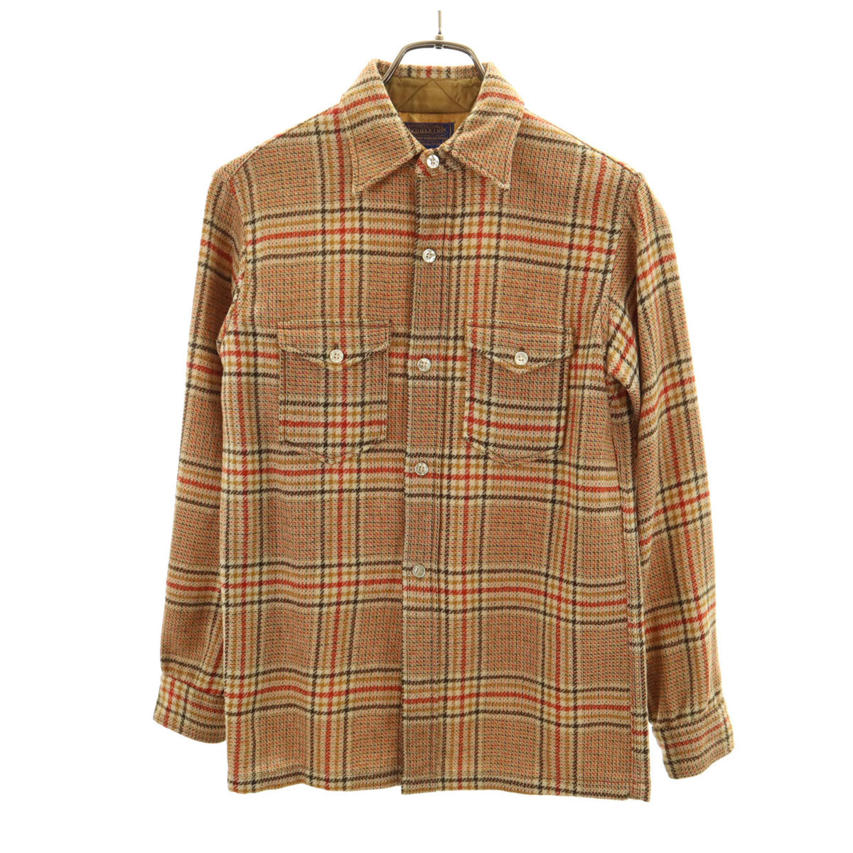 PENDLETON ペンドルトン 60s 70s ヴィンテージ 長袖 ウールシャツ L ブラウン系 レディース