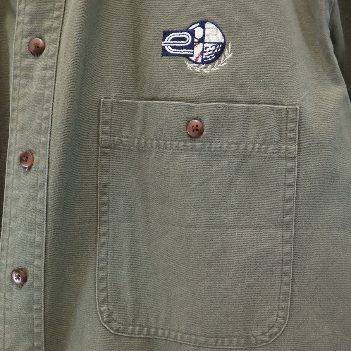 GEAR ギア 長袖 ボタンダウンシャツ S カーキ メンズ