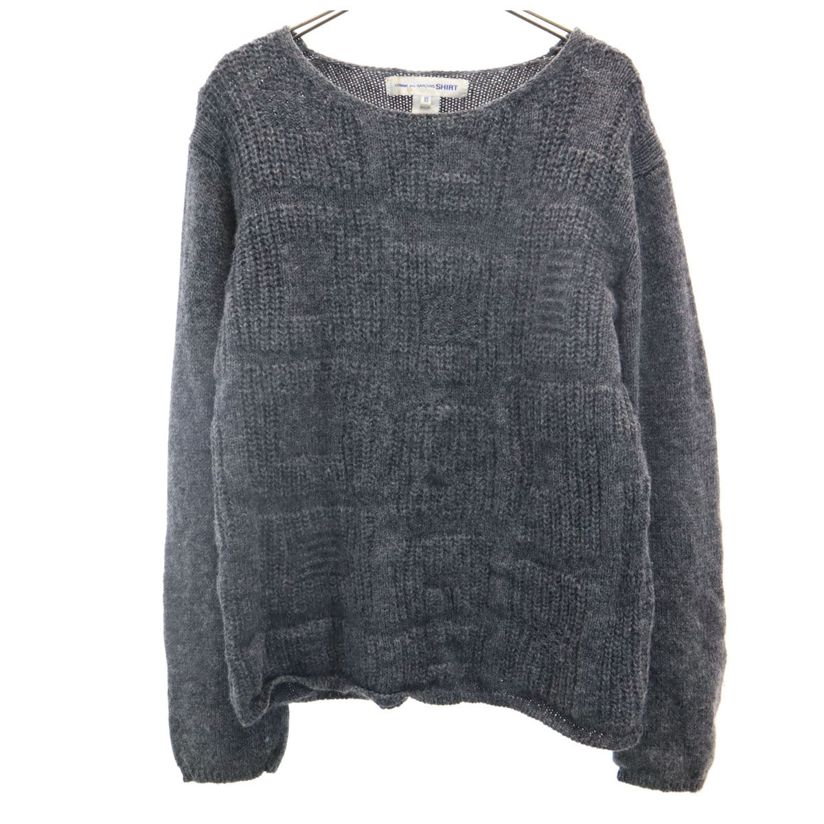 COMME des GARCONS SHIRT コムデギャルソンシャツ 日本製 ウール 長袖 セーター XS グレー ニット メンズ
