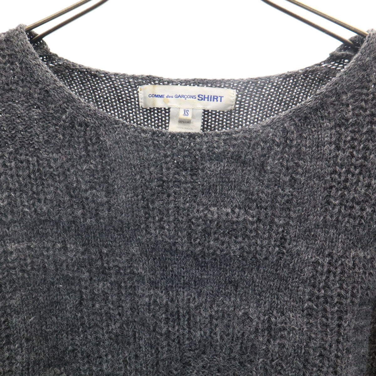 COMME des GARCONS SHIRT コムデギャルソンシャツ 日本製 ウール 長袖 セーター XS グレー ニット メンズ