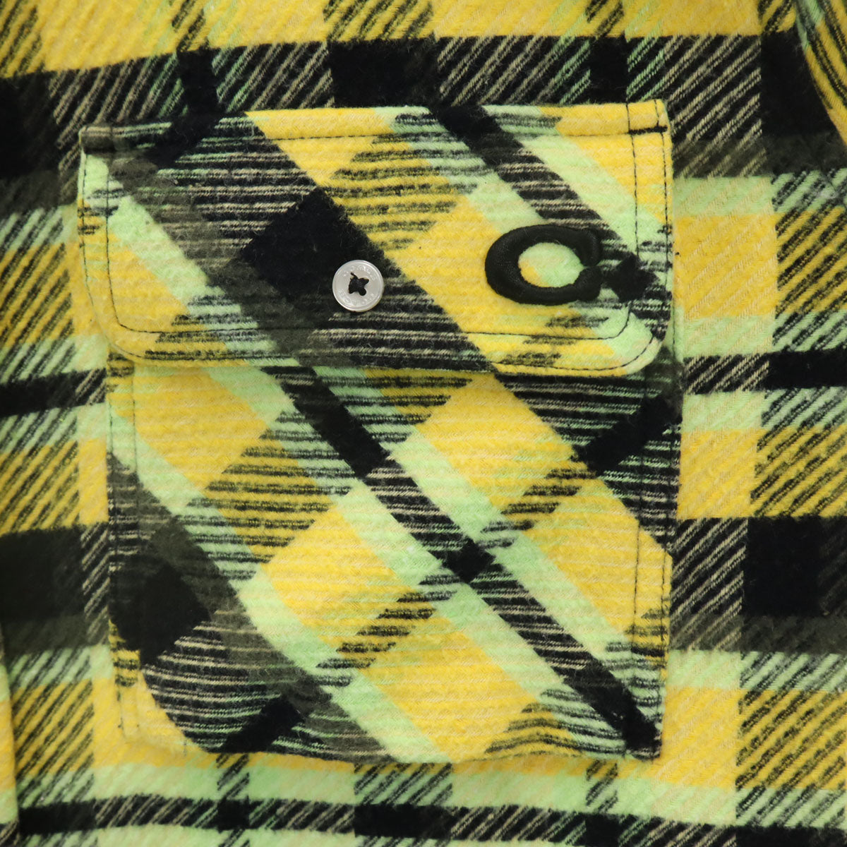 COACH コーチ チェック柄 長袖 シャツ XS イエロー系 メンズ