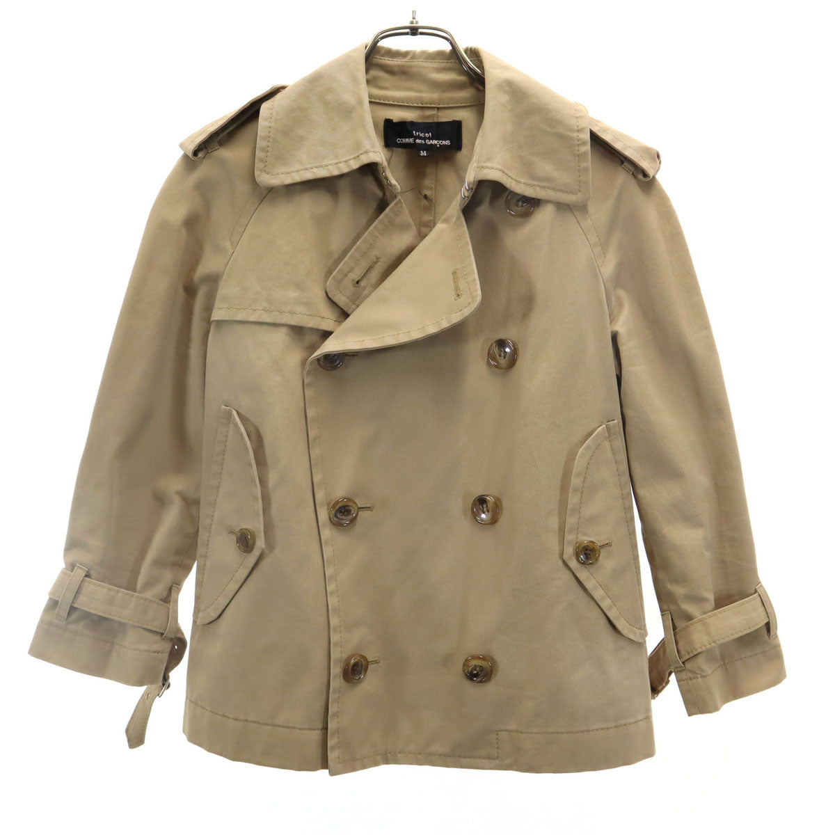 tricot COMME des GARCONS トリコットコムデギャルソン 2009年 日本製 7分袖 ショート トレンチコート M ベージュ レディース