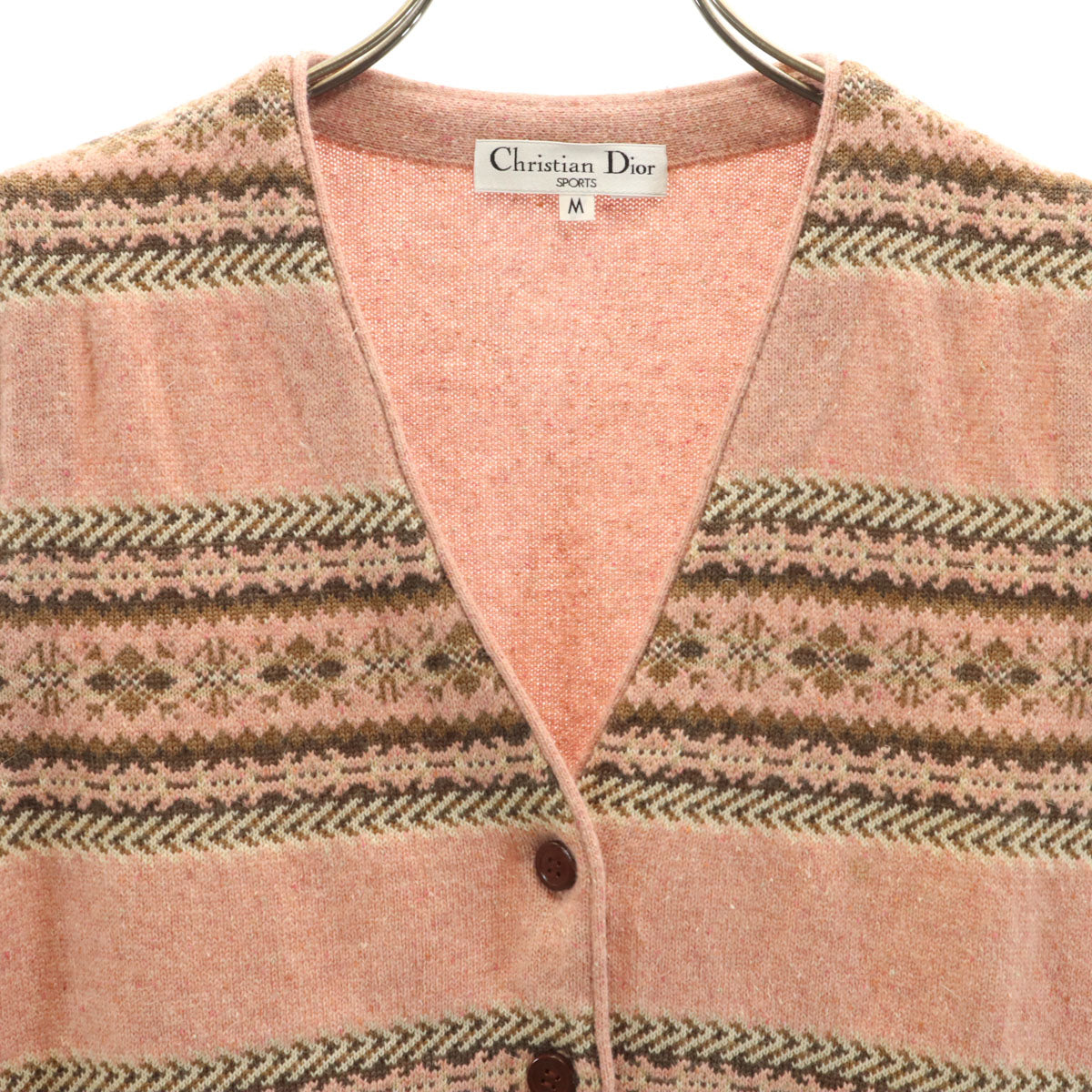 Christian Dior SPORTS クリスチャンディオール スポーツ 90s ウールブレンド オールド ニットベスト M ピンク レディース