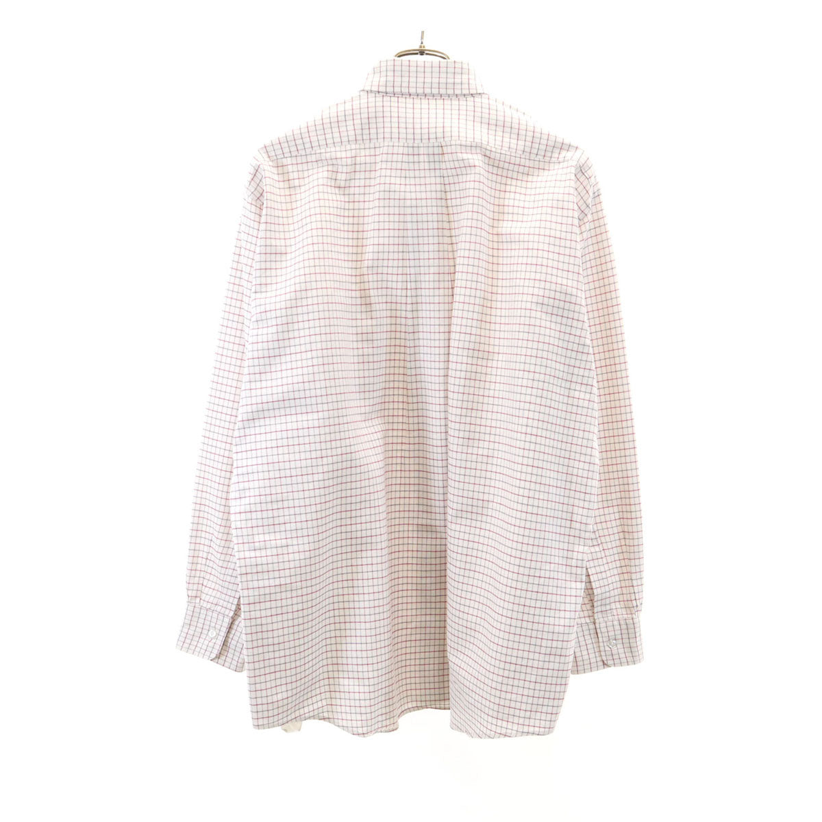 L.L.Bean エルエルビーン 80s USA製 ヴィンテージ チェック柄 長袖 ボタンダウンシャツ 17-34 ホワイト アウトドア メンズ