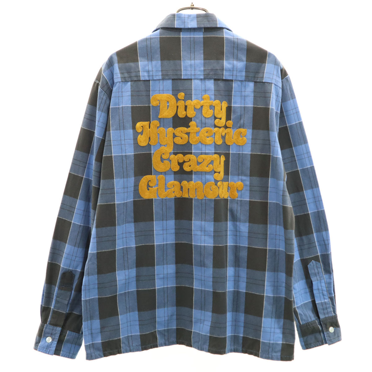 HYSTERIC GLAMOUR ヒステリックグラマー 日本製 チェック柄 長袖 コットンシャツ L ブルー系 メンズ