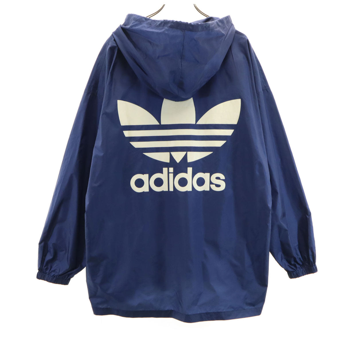 adidas アディダス 80s 日本製 ヴィンテージ バック ビッグトレフォイルロゴ トラックジャケット O ネイビー プルオーバー デサント メンズ