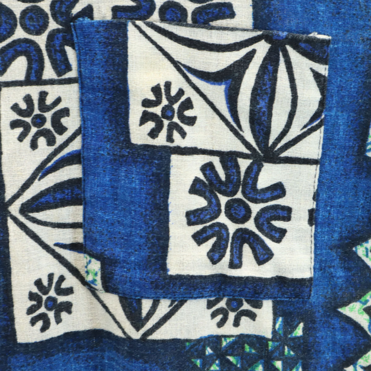 Sears シアーズ 70s ヴィンテージ 花柄 半袖 アロハシャツ M ブルー メンズ