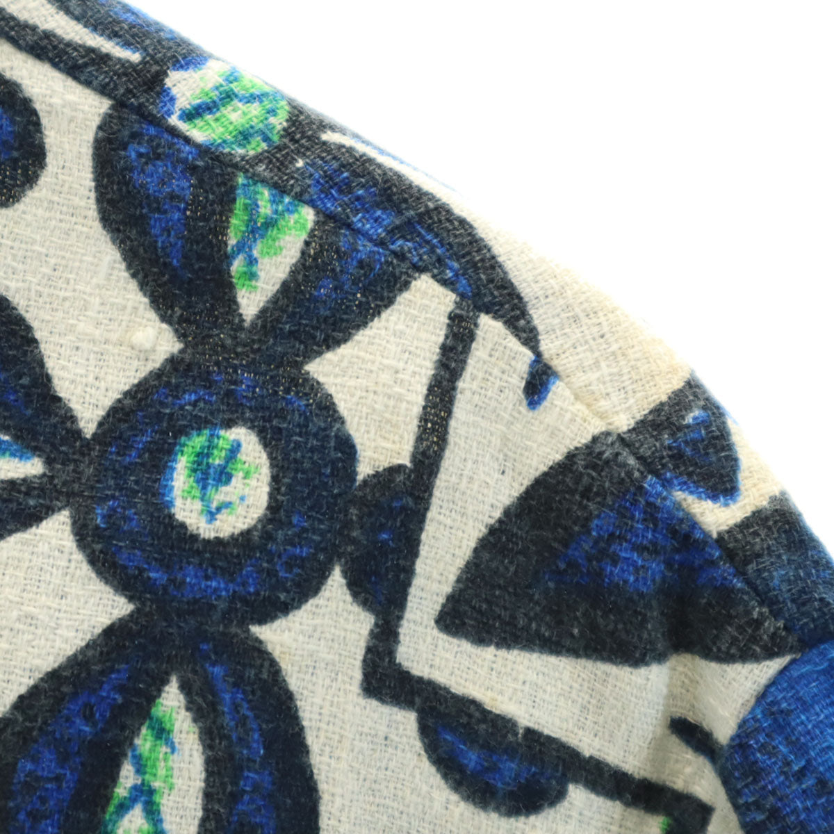 Sears シアーズ 70s ヴィンテージ 花柄 半袖 アロハシャツ M ブルー メンズ