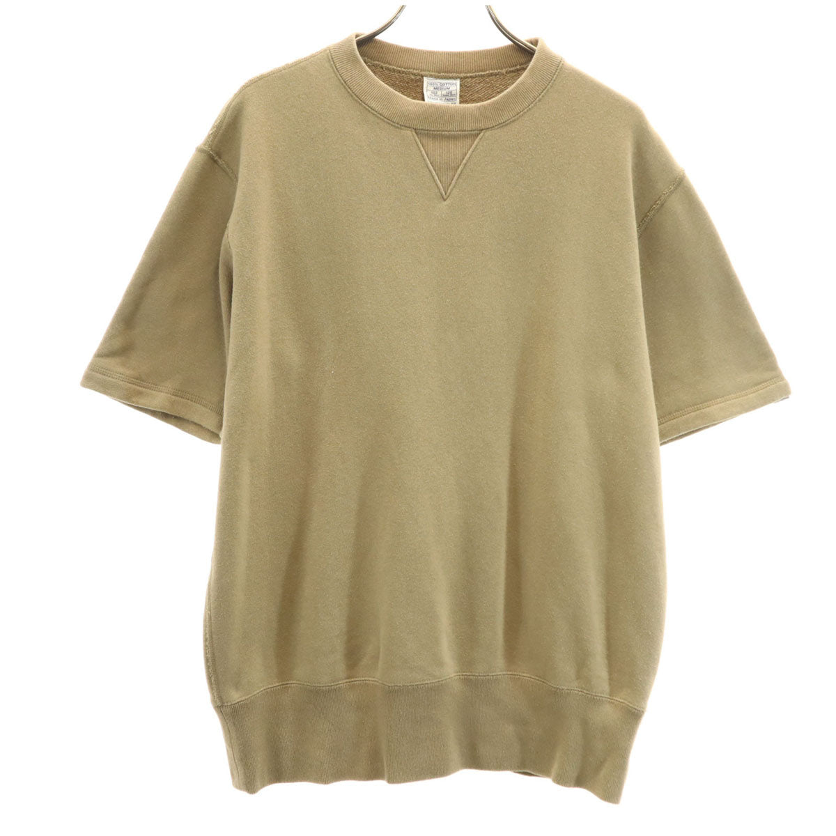 LOOPWHEELER ループウィラー 日本製 半袖 スウェット M ベージュ 無地 メンズ