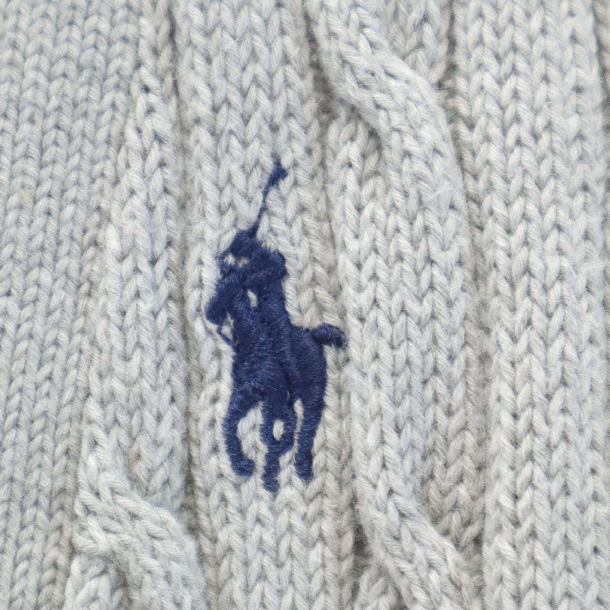 POLO RALPH LAUREN ポロラルフローレン 長袖 アラン コットン ニットカーディガン SP グレー フィッシャーマン レディース
