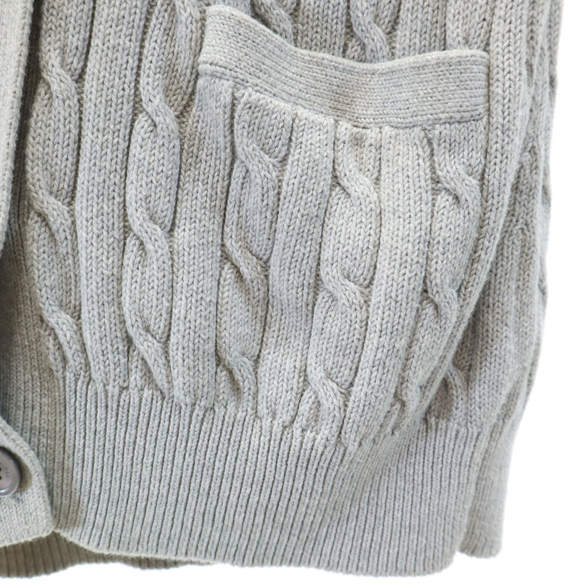 POLO RALPH LAUREN ポロラルフローレン 長袖 アラン コットン ニットカーディガン SP グレー フィッシャーマン レディース