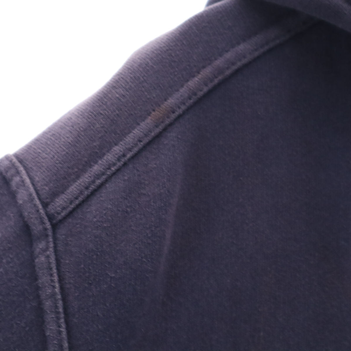 HERMES エルメス イタリア製 長袖 スウェット ジップパーカー S ネイビー 裏起毛 レディース