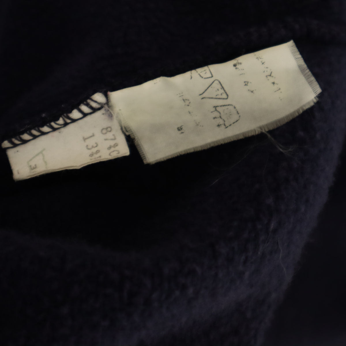 HERMES エルメス イタリア製 長袖 スウェット ジップパーカー S ネイビー 裏起毛 レディース