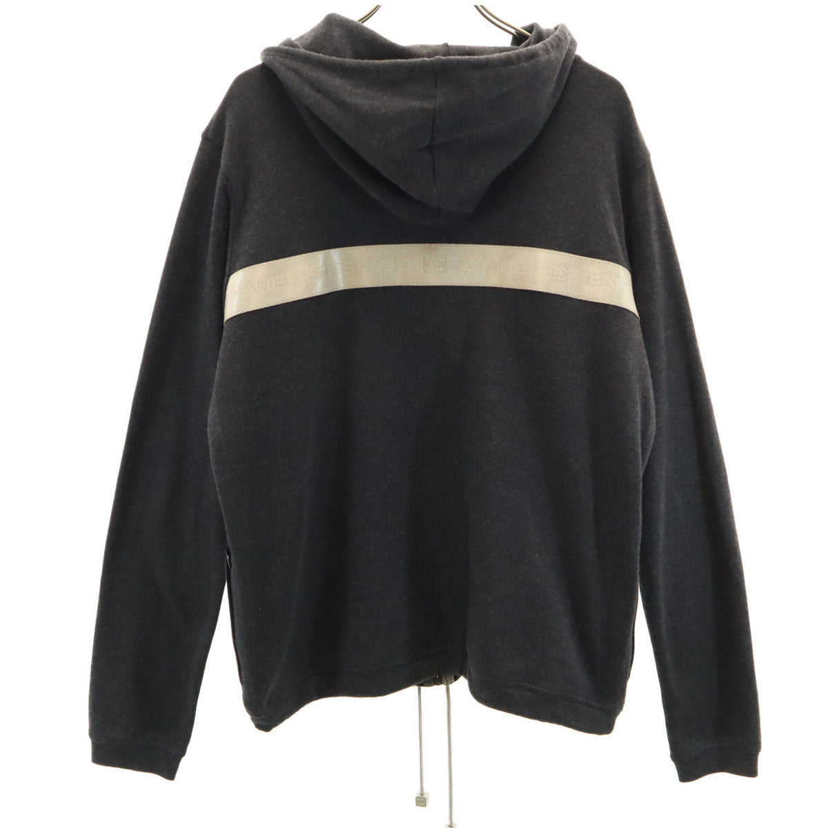 CHANEL シャネル フランス製 カシミヤブレンド 長袖 ジップパーカー 44 チャコールグレー P19776 レディース