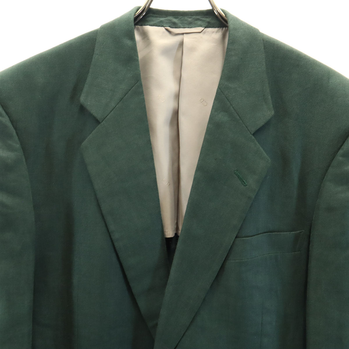 Christian Dior MONSIEUR クリスチャンディオール ムッシュ 90s リネン オールド テーラードジャケット A-4 深緑 メンズ