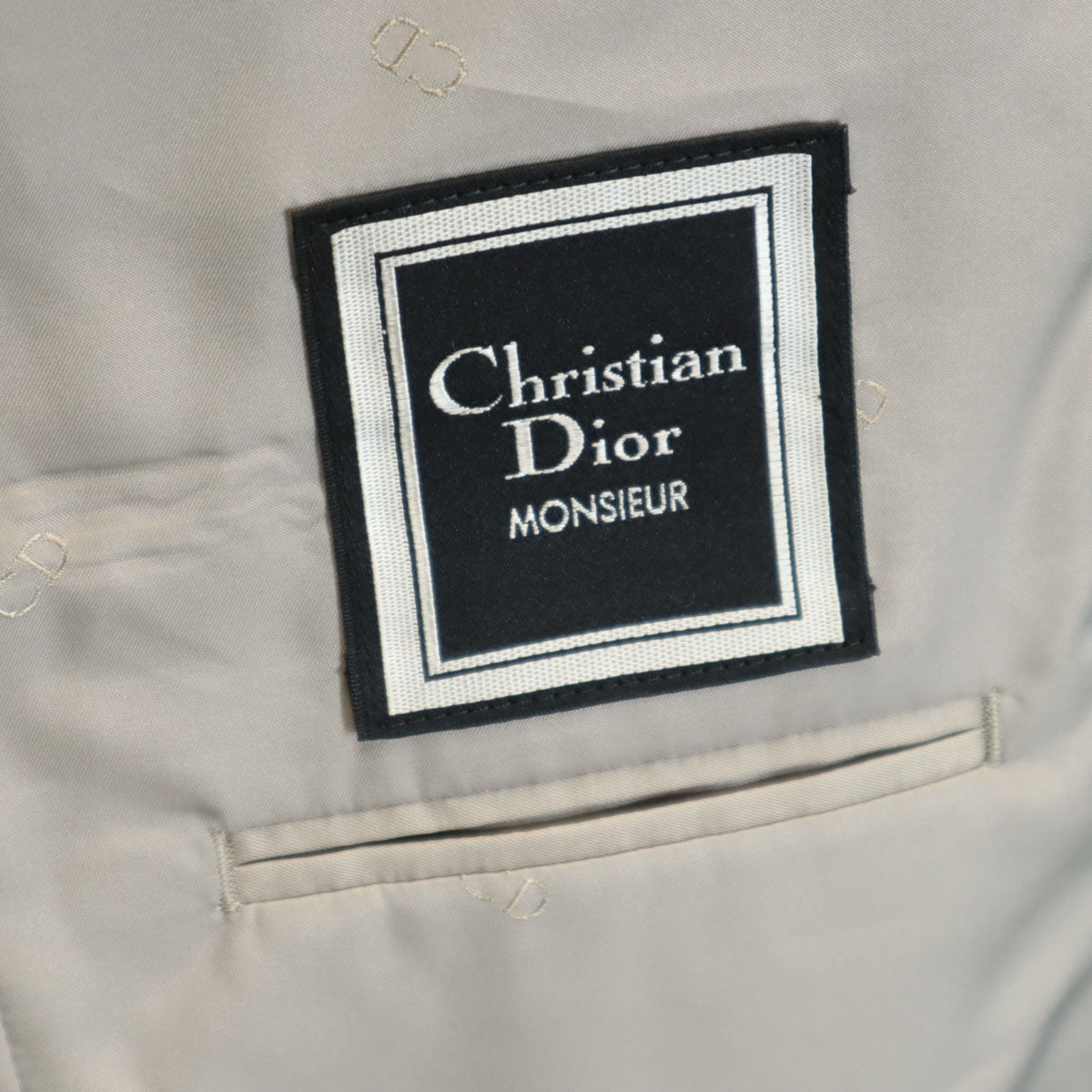 Christian Dior MONSIEUR クリスチャンディオール ムッシュ 90s リネン オールド テーラードジャケット A-4 深緑 メンズ