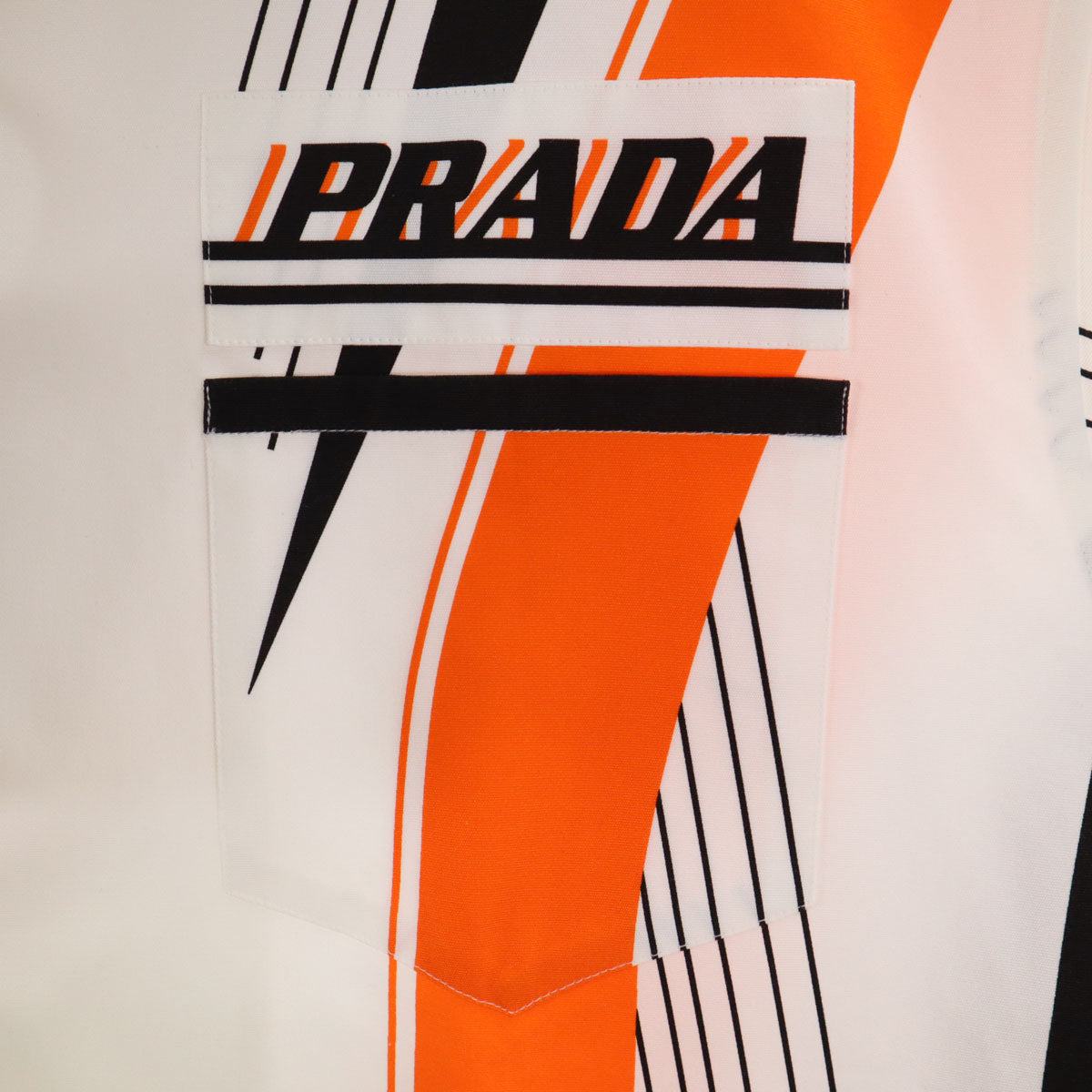 未使用 PRADA プラダ イタリア製 半袖 オープンカラーシャツ S ホワイト 箱付き メンズ