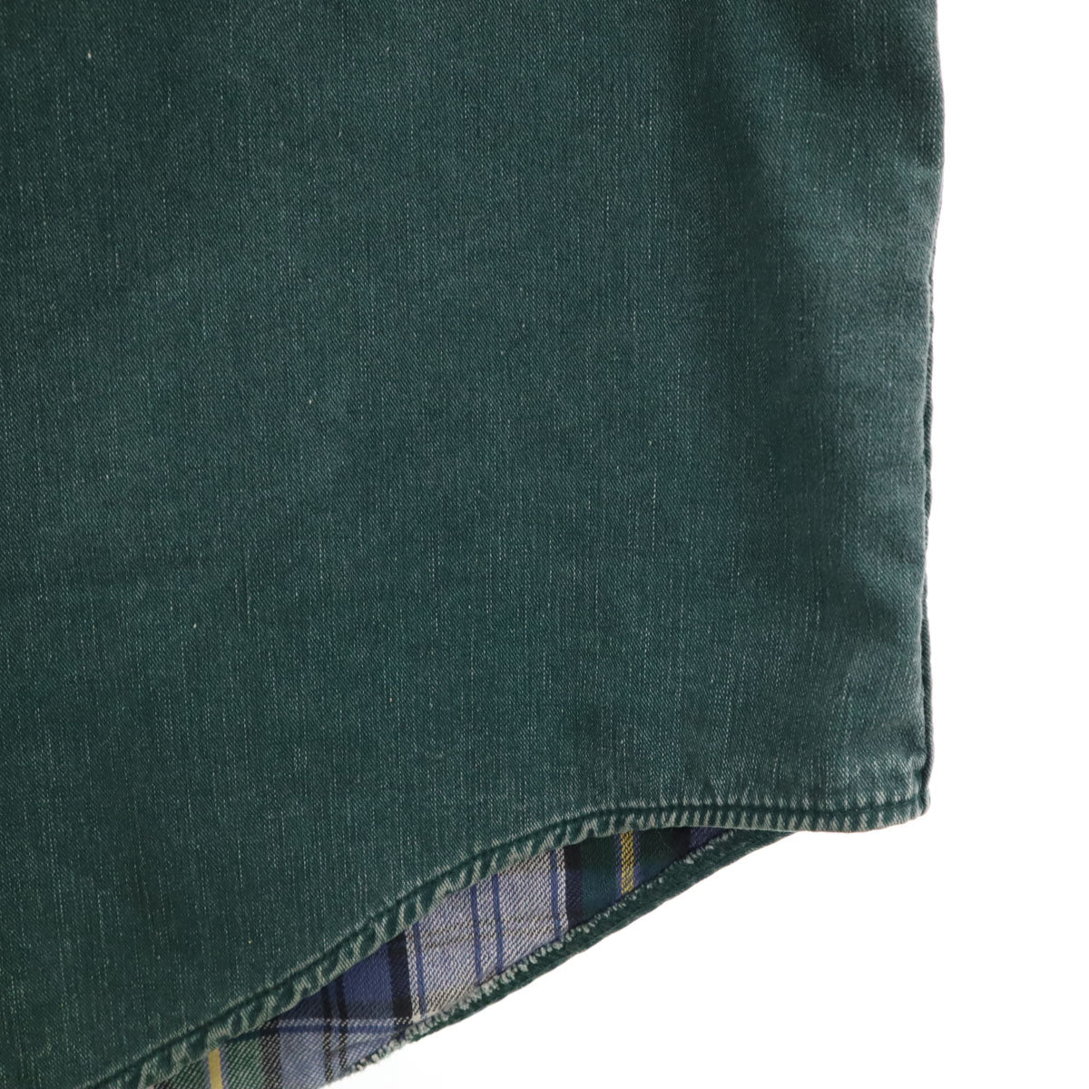 L.L.Bean エルエルビーン 80s USA製 ヴィンテージ 長袖 ワークシャツ L 深緑 裏フランネル アウトドア メンズ