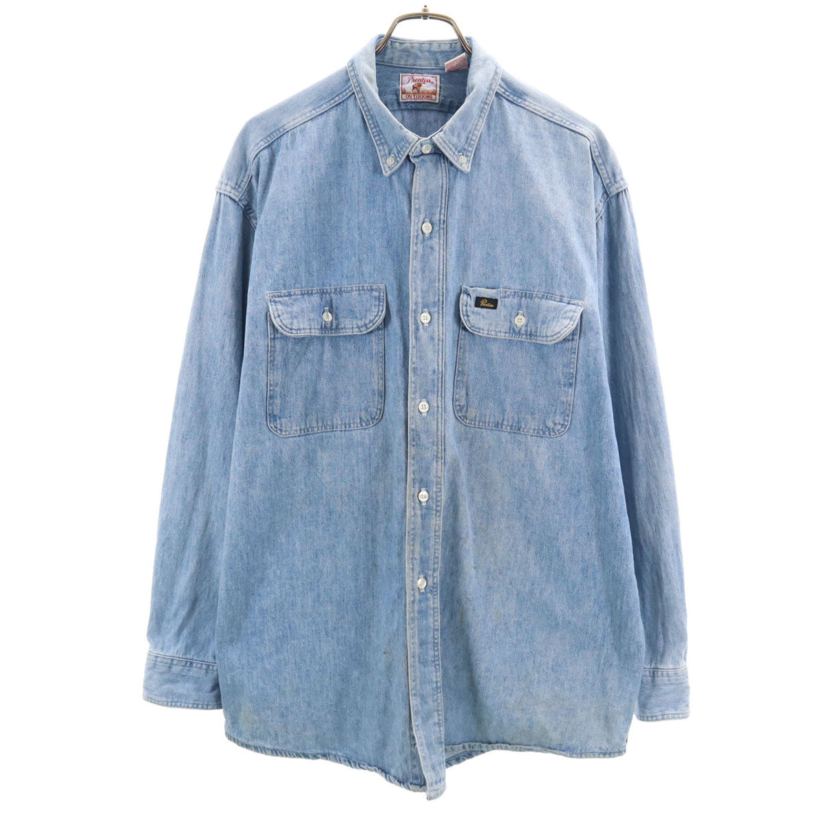 Prentiss プレンティス 90s USA製 オールド 長袖 ボタンダウン デニムシャツ L メンズ