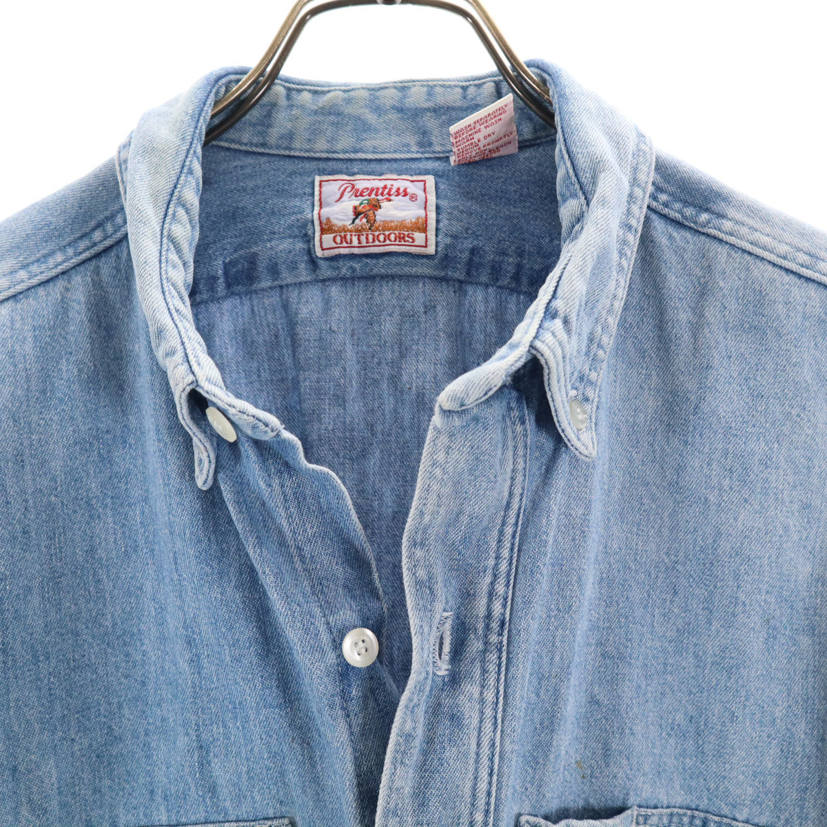 Prentiss プレンティス 90s USA製 オールド 長袖 ボタンダウン デニムシャツ L メンズ