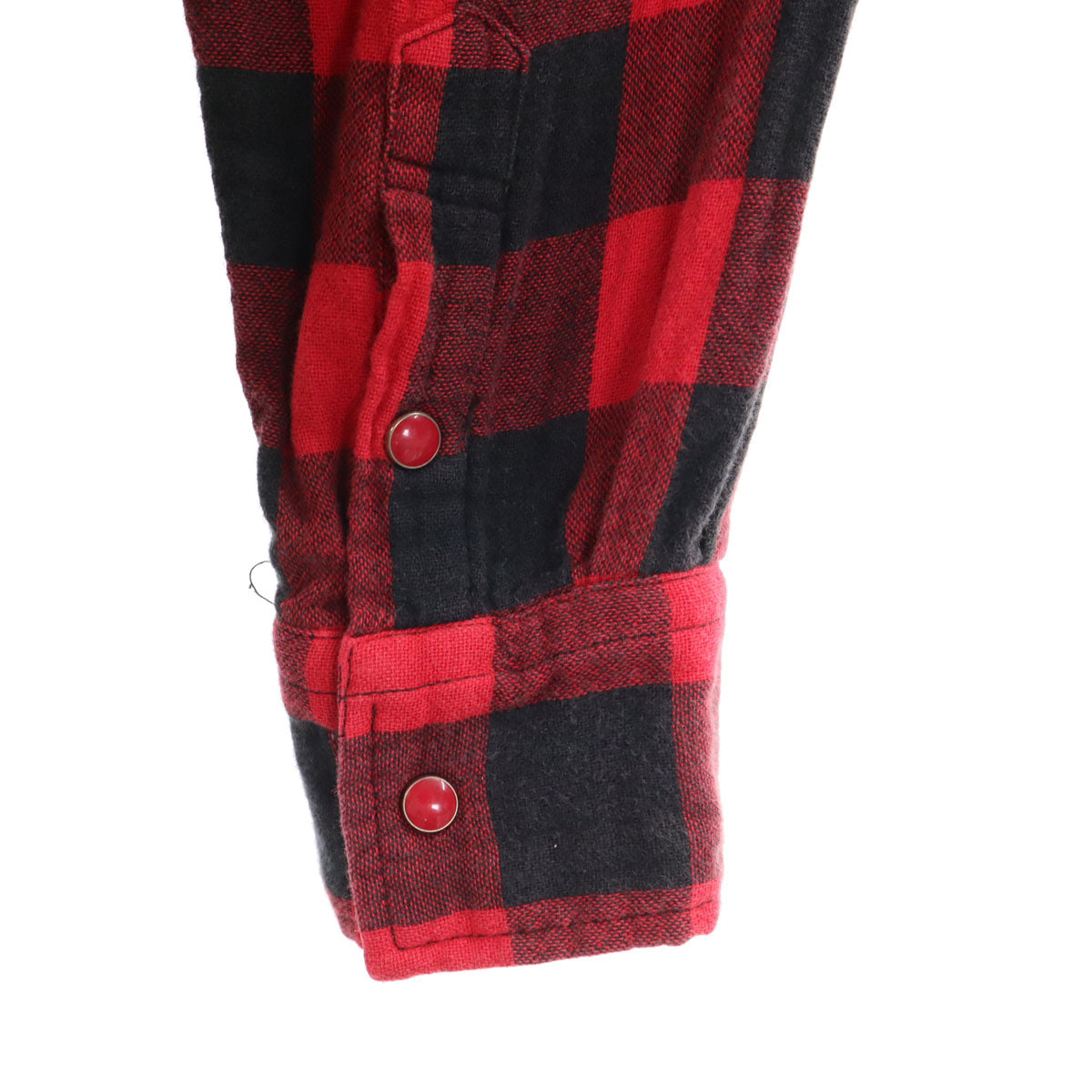 SPINNER BAIT スピナーベイト 日本製 ギンガムチェック柄 長袖 ウエスタンシャツ 赤系 メンズ