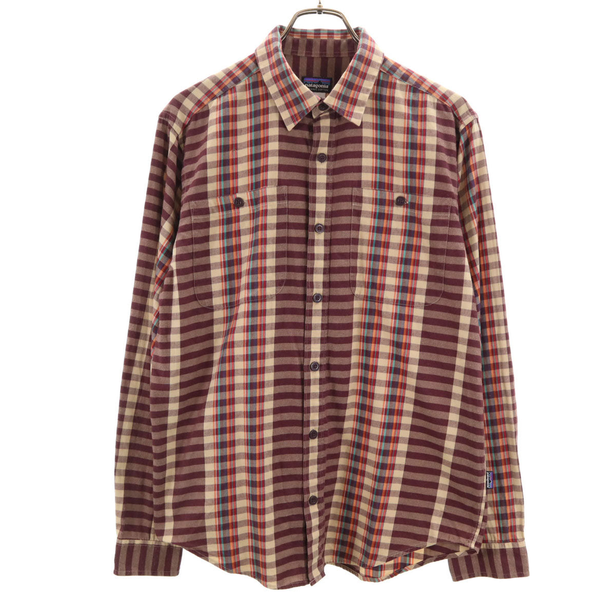 patagonia パタゴニア チェック柄 長袖 シャツ S ベージュ系 53837 アウトドア メンズ