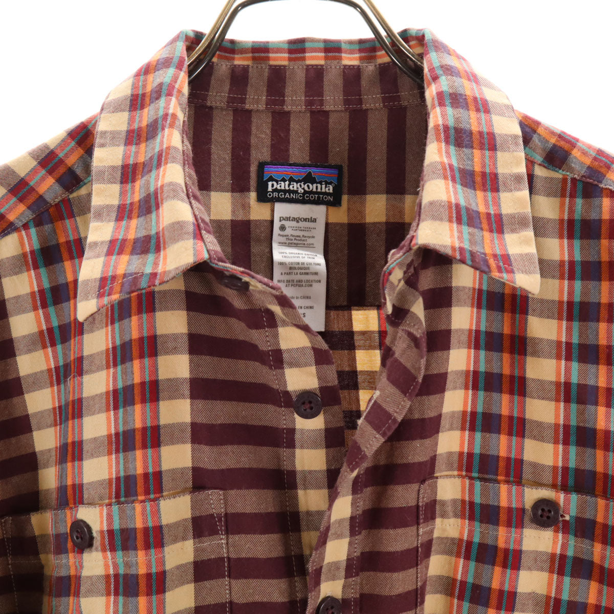 patagonia パタゴニア チェック柄 長袖 シャツ S ベージュ系 53837 アウトドア メンズ